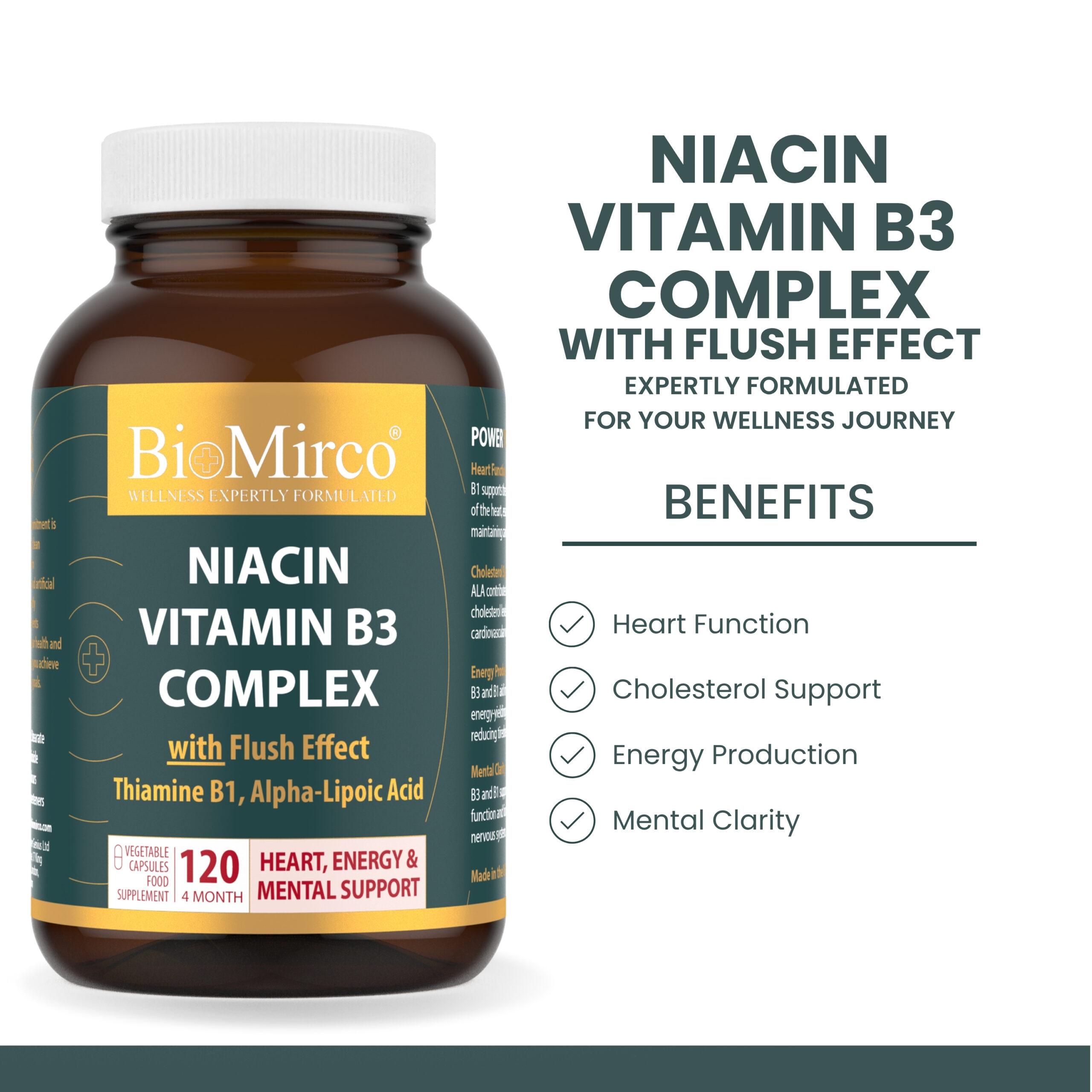 Niacin Vitamin B3 Complex with Flush Effect - Image 3
